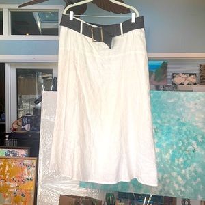 Cream Linen Skirt, Long